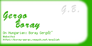 gergo boray business card